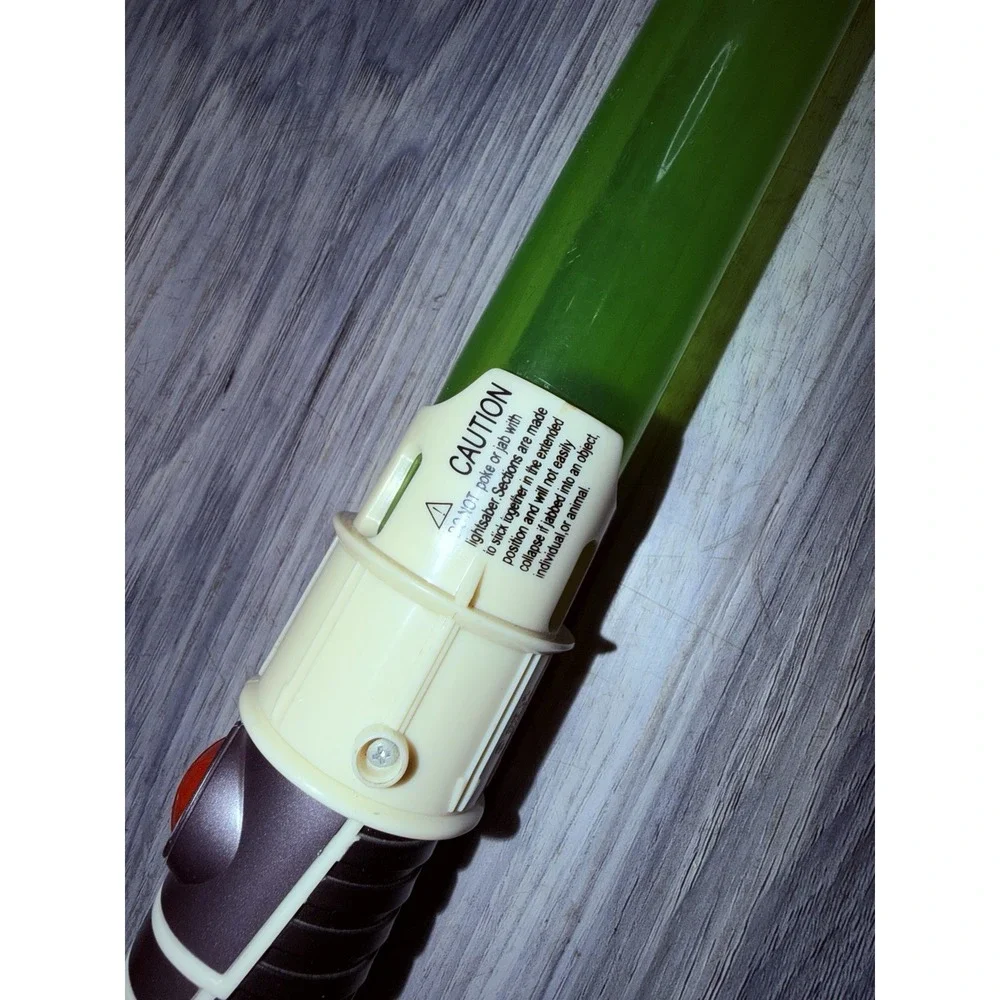 Star Wars Double Bladed Light Saber 2009 Green Blue WORKS LFL Hasbro Sounds/Ligh